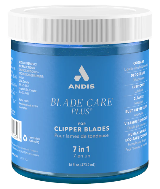 ANDIS 7 IN 1 BLADE CARE PLUS DIP JAR 16OZ # 12570