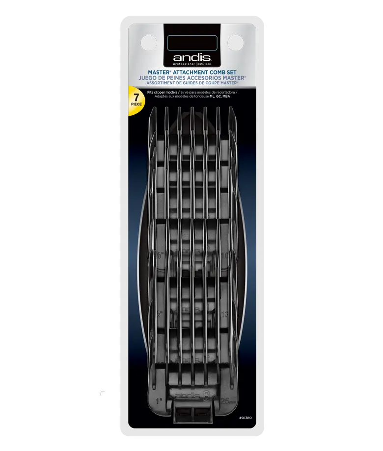 Andis Master Attachment Comb Set #01380 – 7pc Snap-On Guards