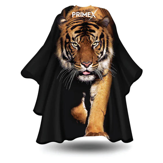 Annie PrimeX Premium Barber Cape Tiger – luxury XL barber cape