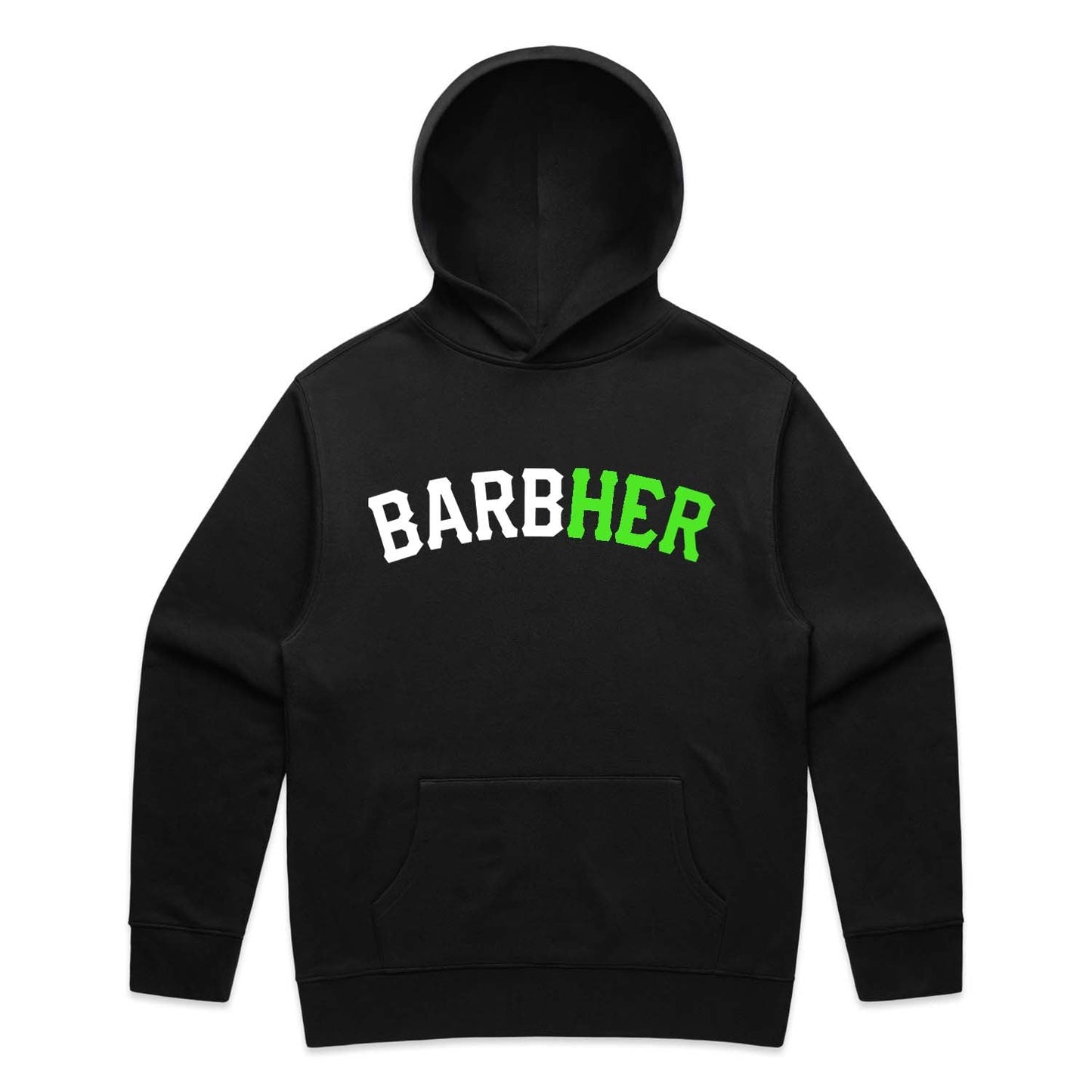 Anti Broke Barbers Club BarbHER Hoodie Black Neon Green