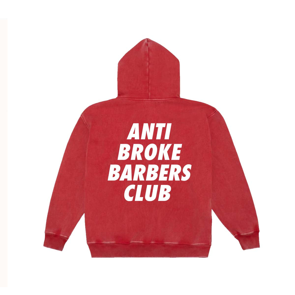 Anti Broke Barbers Club Sun Faded Trademark Red Zip Hoodie