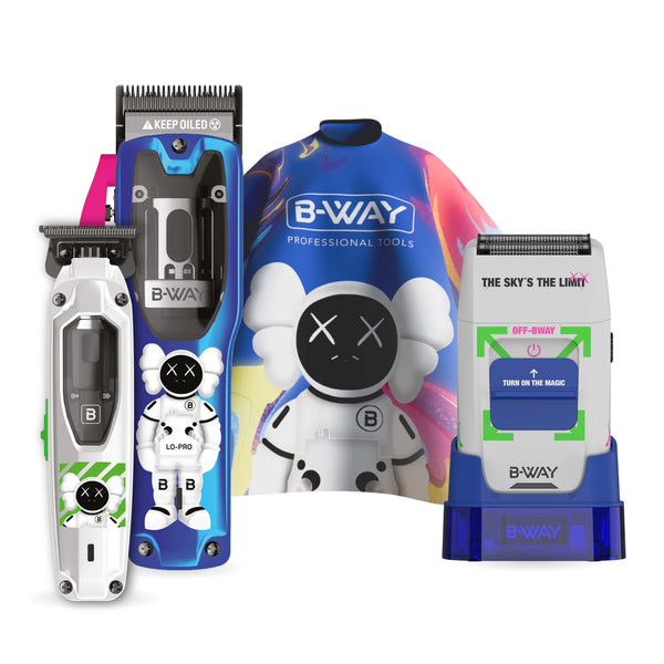 BWAY Lo-Pro Clipper + T-Pro Trimmer + Off Shaver Combo w/ Pro Cape