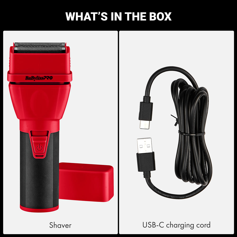 BaBylissPRO CoreFX Double Foil Shaver Red #FX75FS2RD – Waterproof