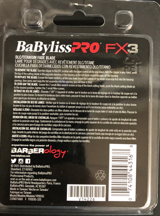 BaBylissPRO FX903G DLC titanium replacement clipper blade