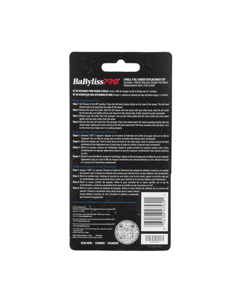 BaBylissPRO FXLRF1MB UVFOIL Black Titanium Replacement Foil for FXLFS1 Shaver