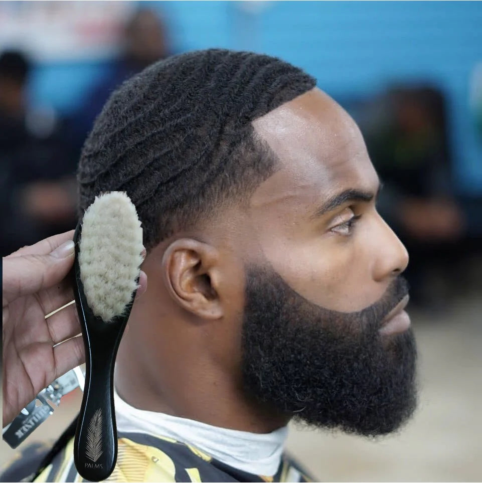 Barber Fade Brush - Soft Natural Fiber and Wooden Handle