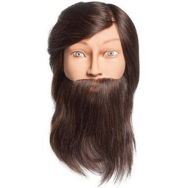 Diane 100% Human Hair Male Mannequin Head – Level 4 Brown, 16–18” (Model #DMM010B)