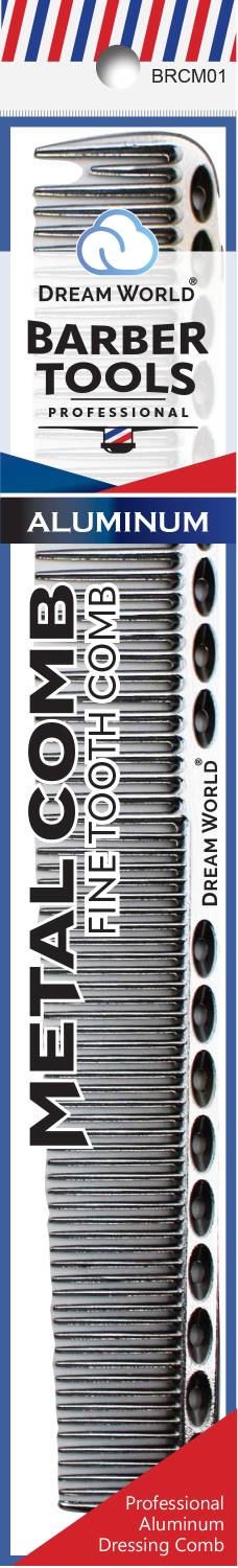 Dream metal styling comb 8.5 inch aluminum fine tooth