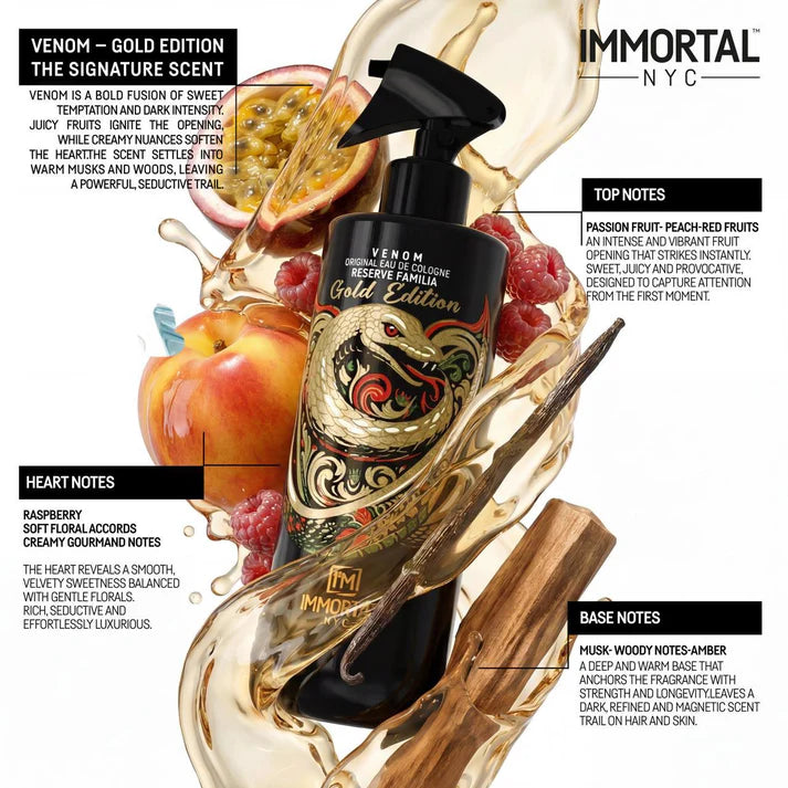 Immortal NYC Venom Gold Edition cologne 16.9oz oud inspired fragrance