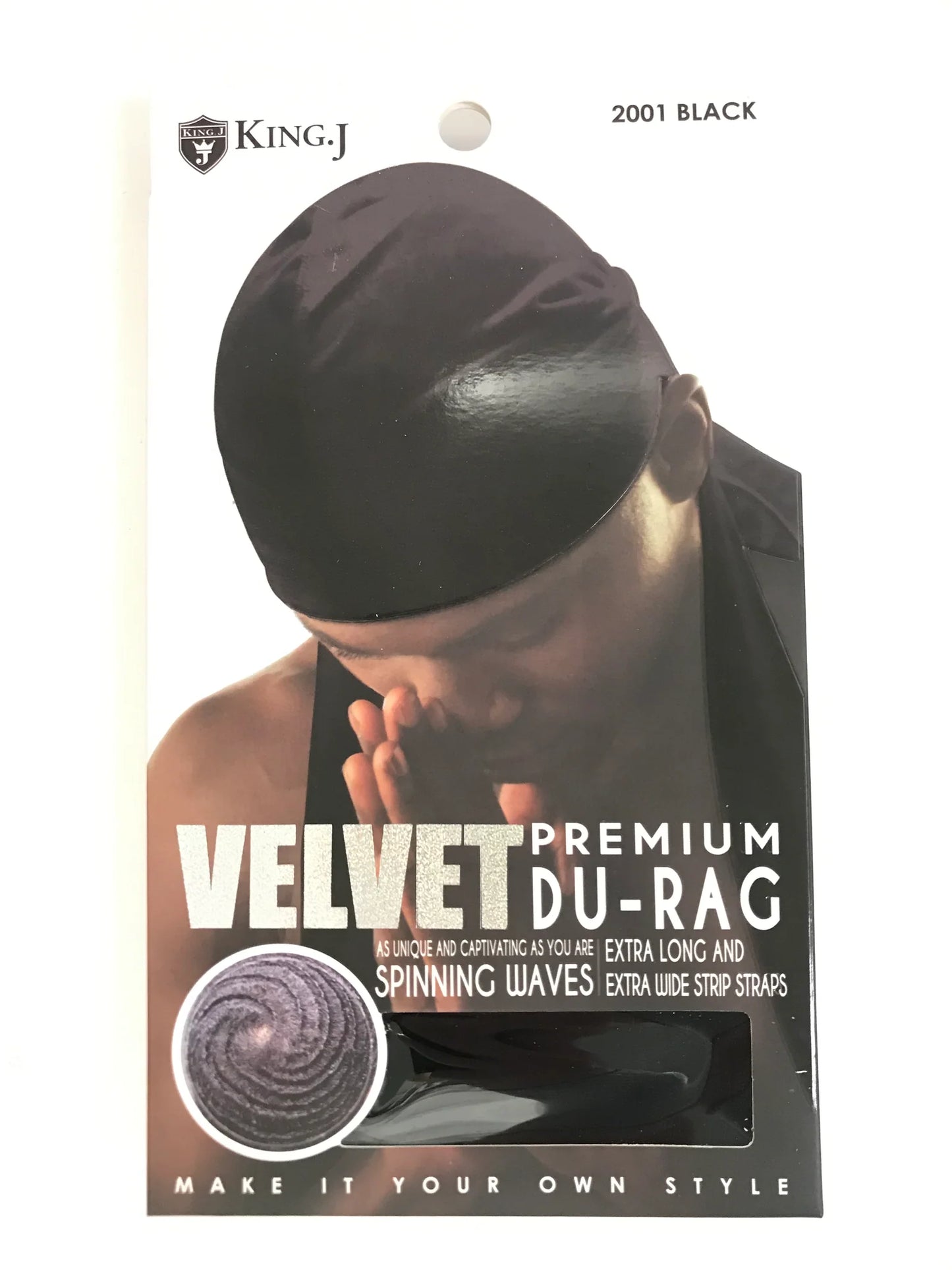 King J Premium Velvet Du-Rag with Extra Long Wide Straps