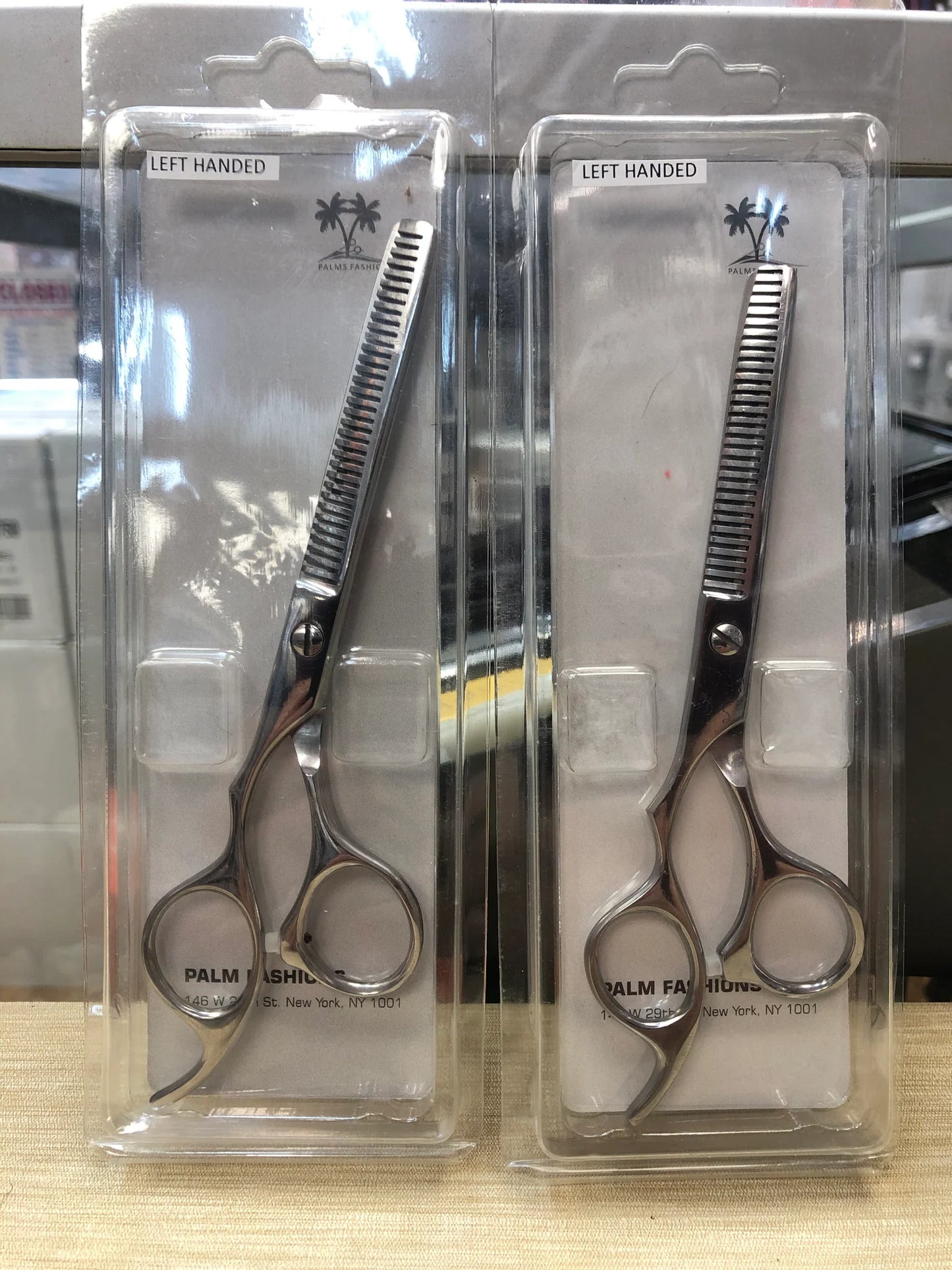 Left handed barber thinning shears stainless steel