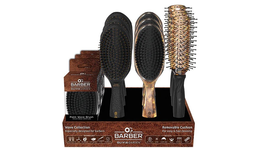 Olivia Garden OG Barber Palm Wave Brush vegan bristle