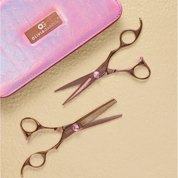 Olivia Garden SilkCut Breast Cancer Awareness 6.5 Shear & Thinner Kit SK C05P26