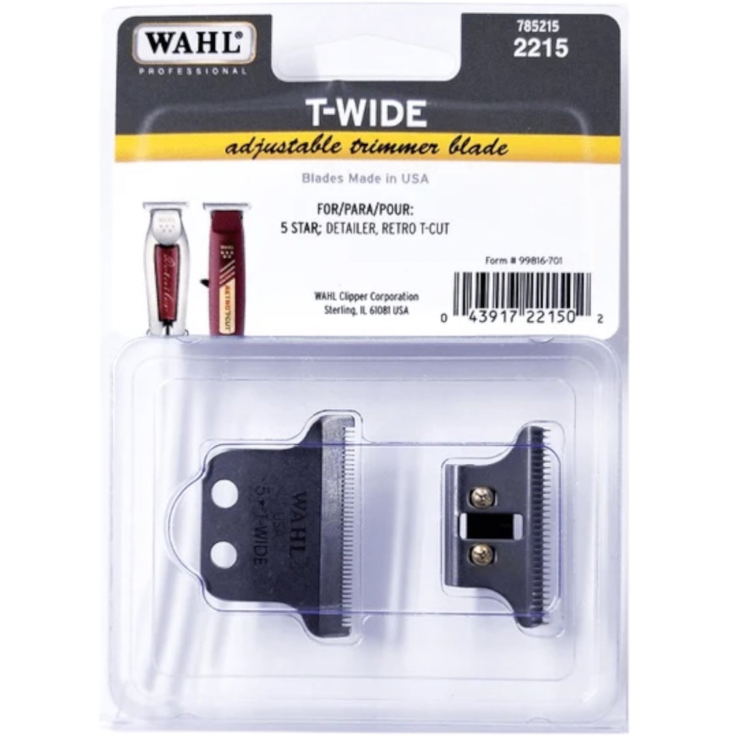 WAHL T-WIDE ADJUSTABLE TRIMMER BLADE #2215