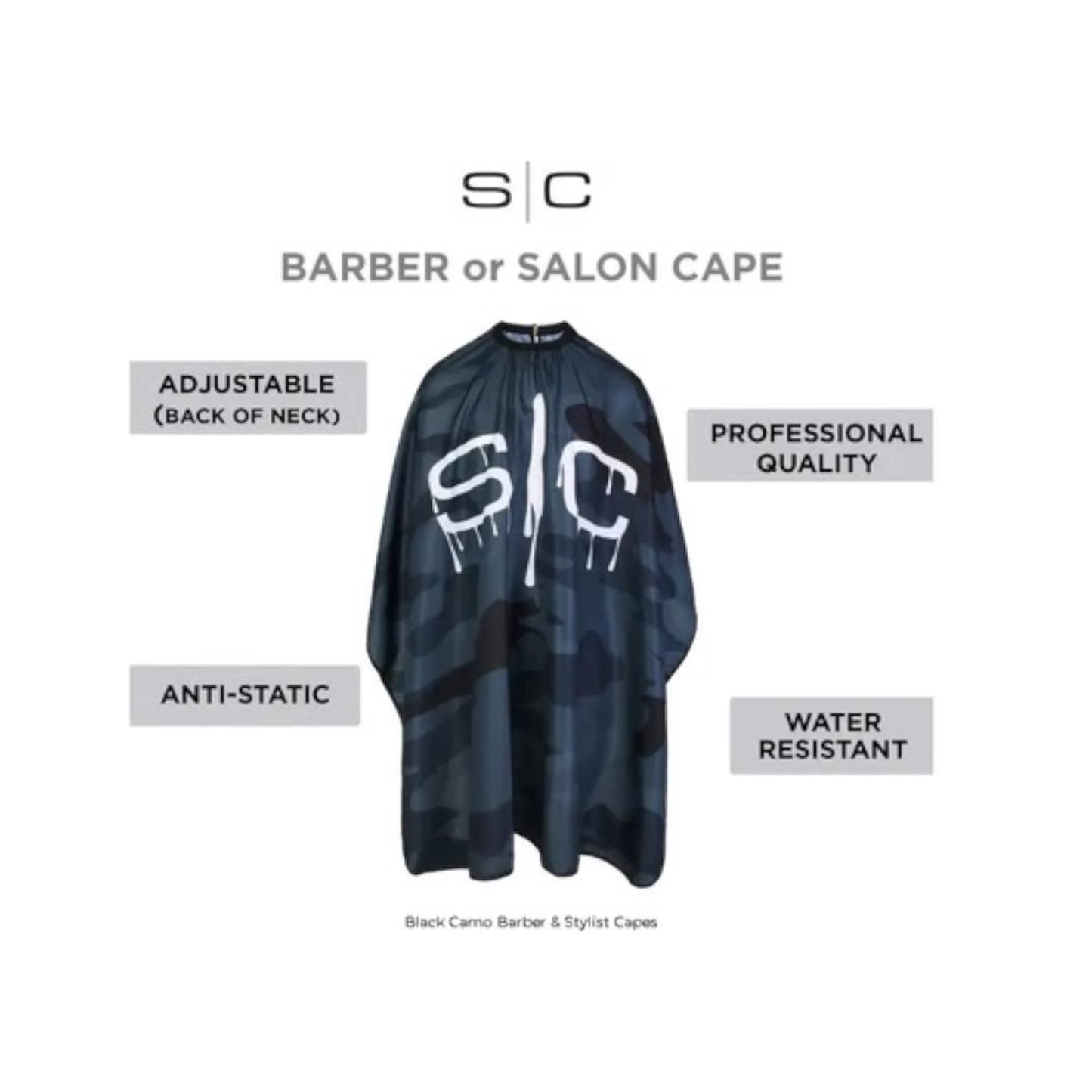 STYLECRAFT RADIOACTIVE BARBER & STYLIST CAPE - CAMO