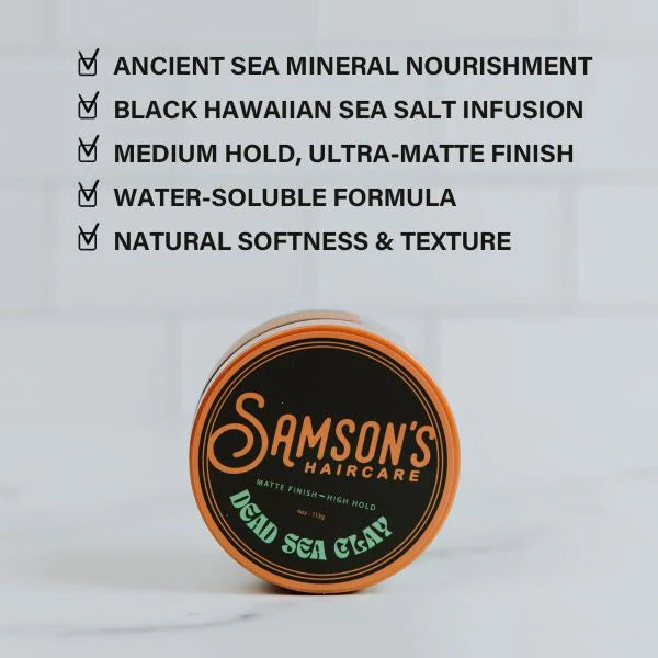 Samson's Dead Sea Clay ultra-matte styling clay 4 oz