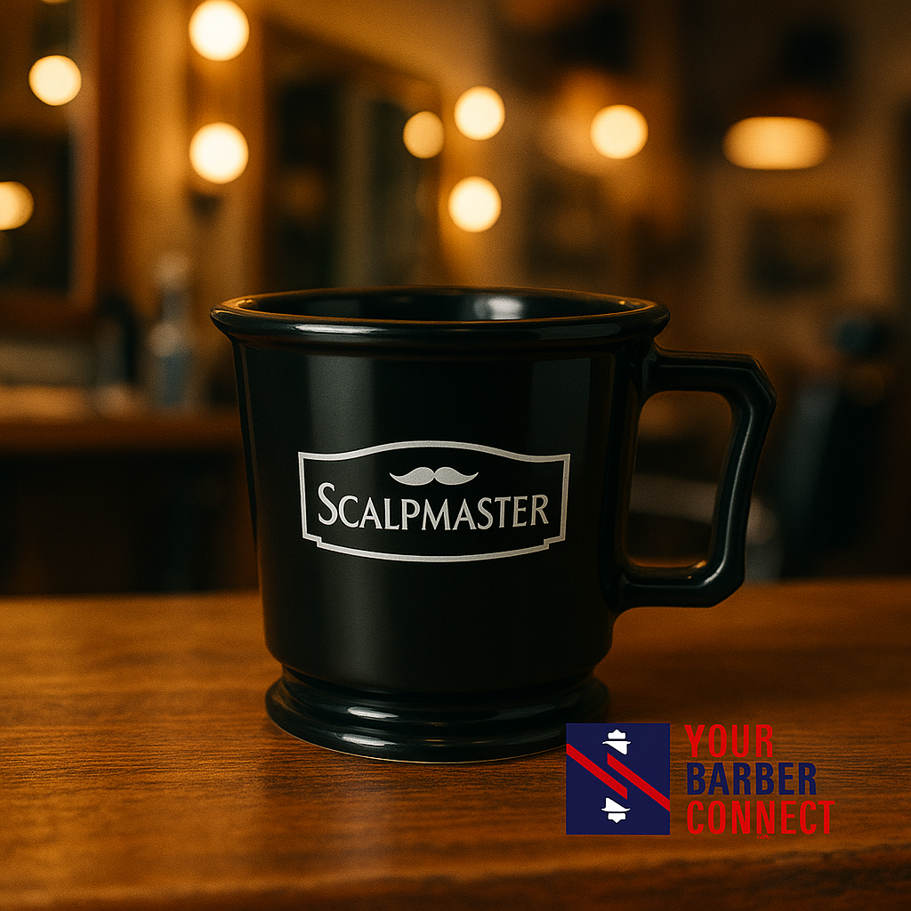 Scalpmaster rubberized shaving mug cup black barber tool