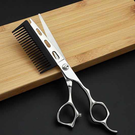 Speed Cut Scissor & Comb Combo - Japanese 440c with Punctured Design