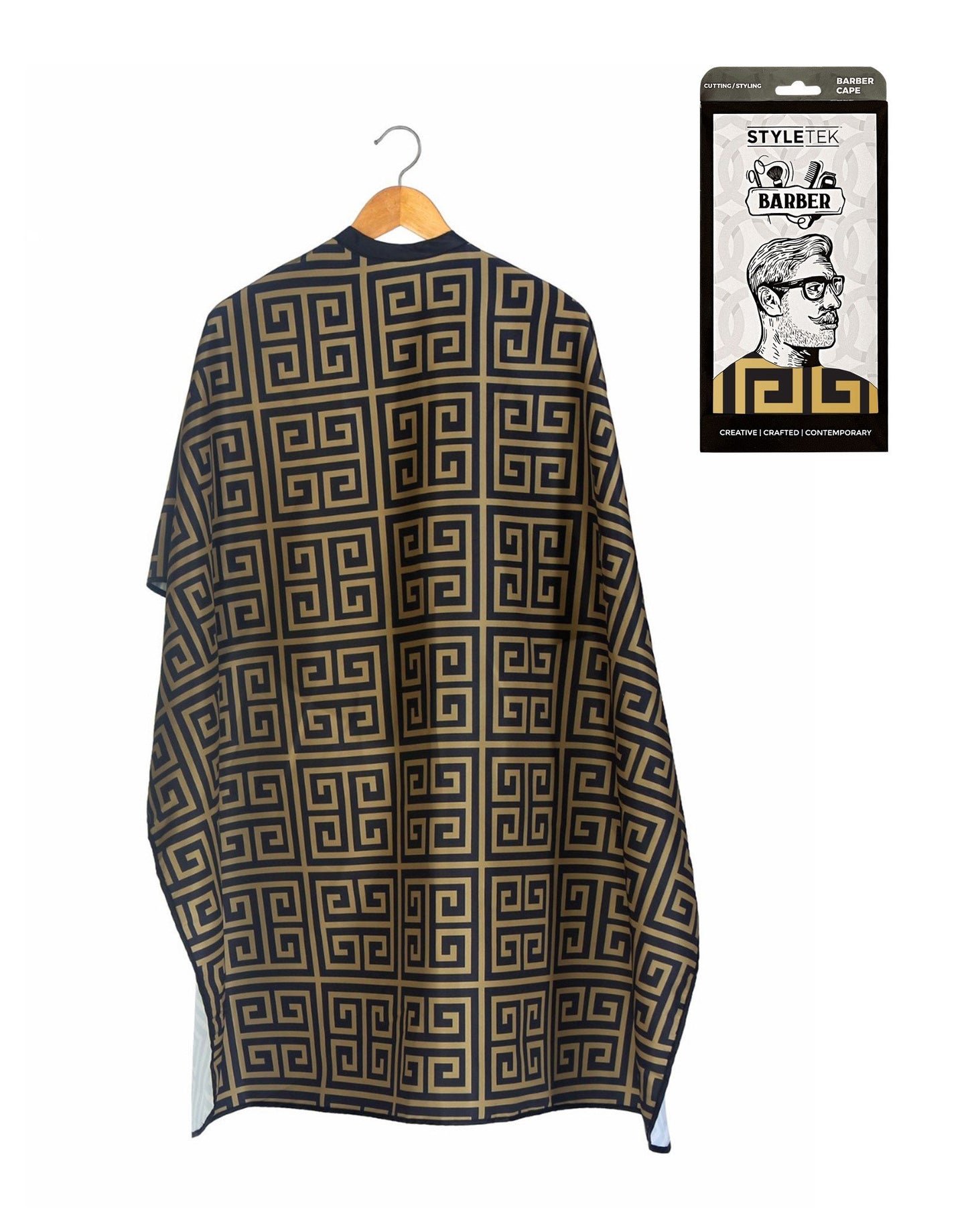 Styletek Milan Barber Cape – Black/Gold Cool Air, Water Resistant