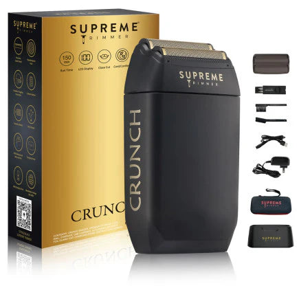 Supreme Crunch Foil Shaver Black Waterproof Professional Shaver