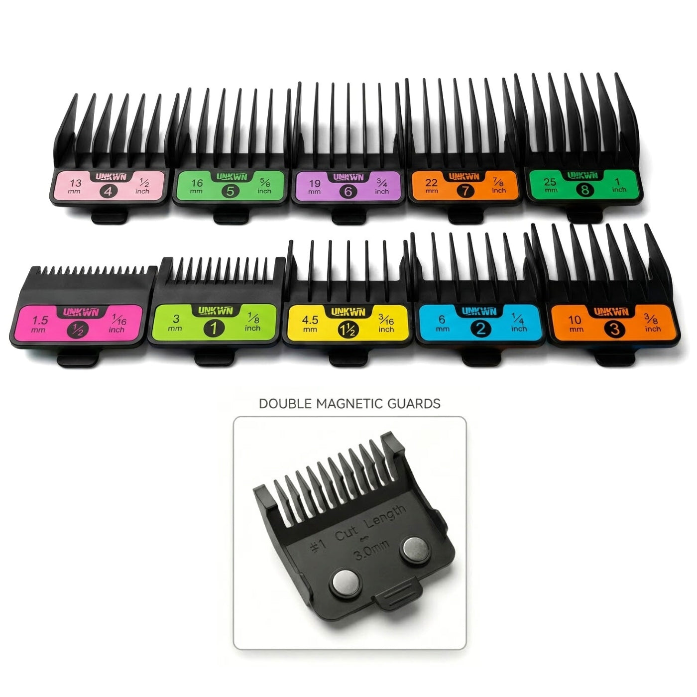 UNKWN Double Magnetic Guards UNMCG Professional Clipper Guard Set