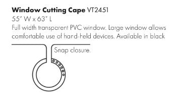 Vincent cutting cape with clear window black VT2451