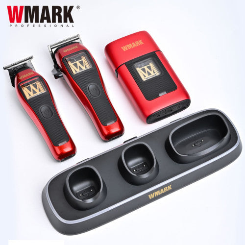 WMARK NG-X1KIT Vector Motor 3-Piece Barber Kit – Red