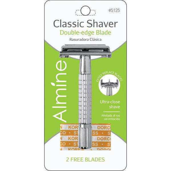 Almine Classic Double-Edge Shaver 5125 retail package with two blades