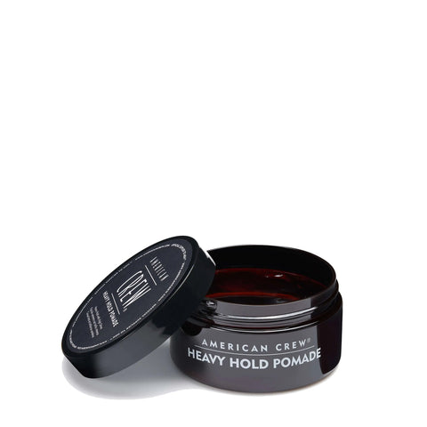 American Crew Heavy Hold Pomade 3 oz open jar