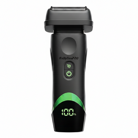 BaBylissPRO x Tomb45 FXT45FS black wireless-charging double-foil shaver front view