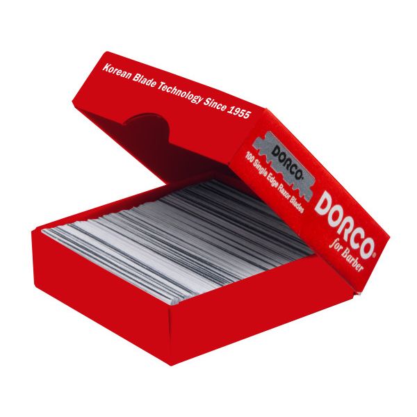 Dorco HST300 100 count open package showing wrapped blades