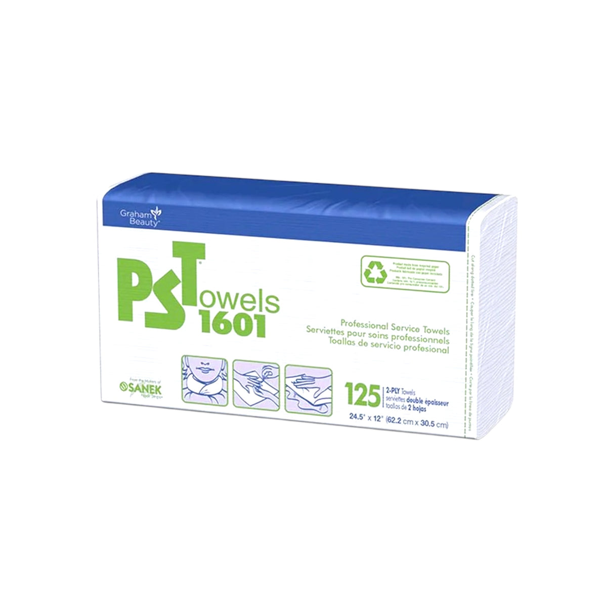 Graham Beauty PST 1601 2-ply professional service towels 125-count pack