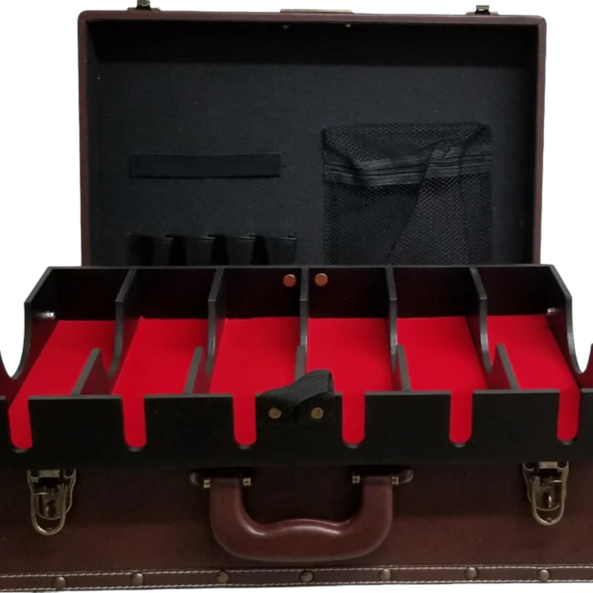 Vincent VT10150 American flag barber case open with red elevating clipper tray