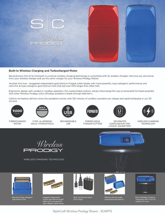 SC WIRELESS PRODIGY FOIL SHAVER - BLUE