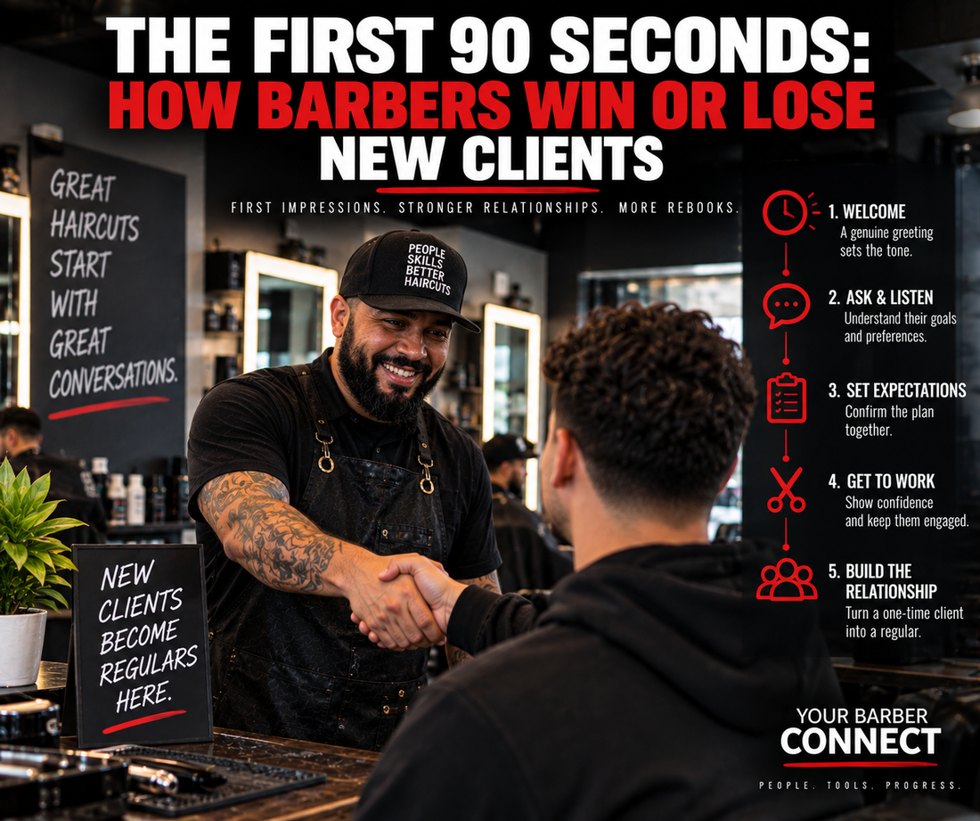 Your barber Connect-The First 90 Seconds: How Barbers Win or Lose New Clients