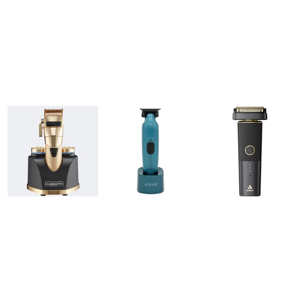 Premium All-Metal Trio – BaBylissPRO SnapFX Gold Clipper + Cocco Hyper Veloce Trimmer + Andis reSURGE Shaver