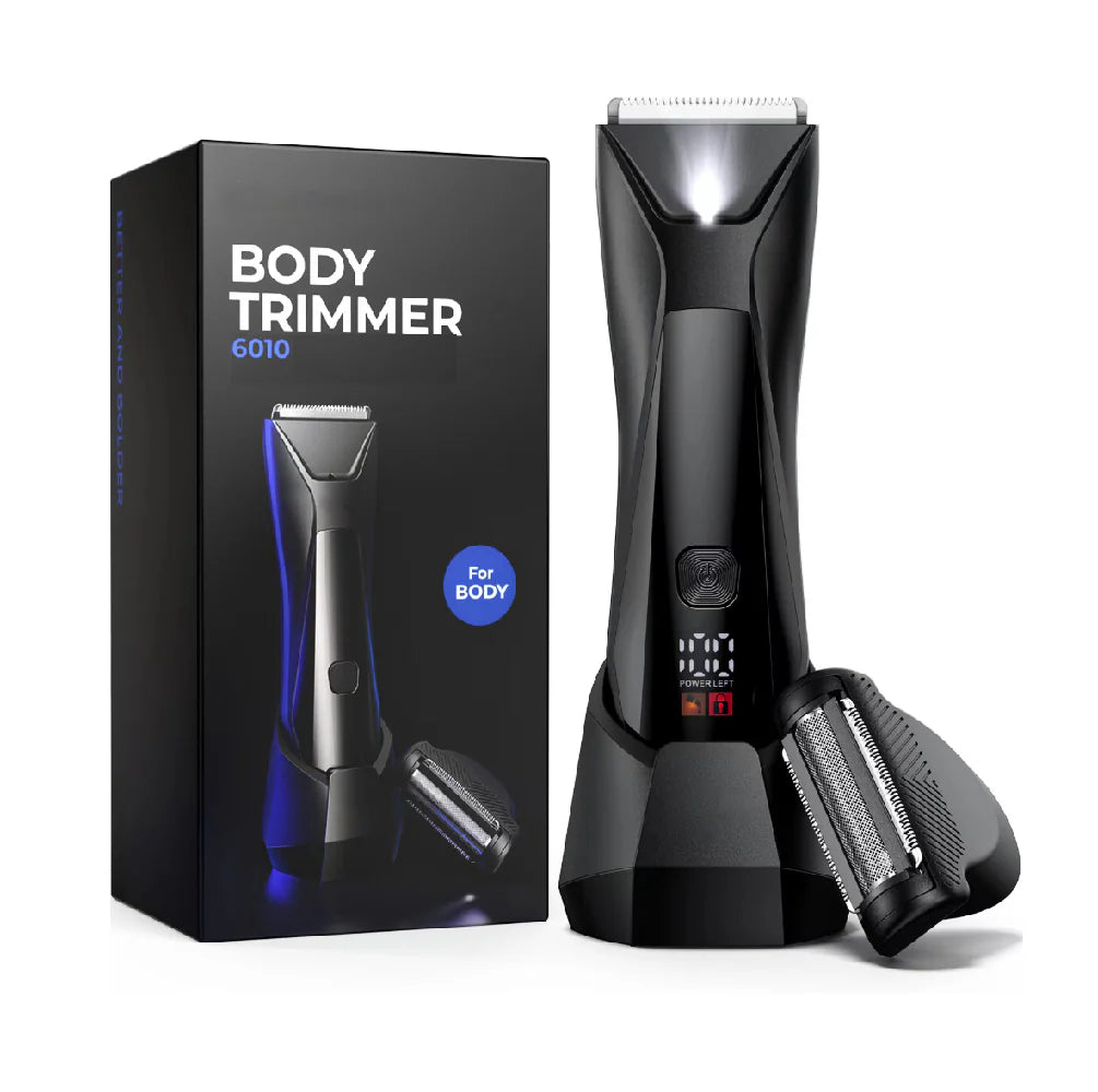 2-in-1 Body Hair Trimmer for Men with Ceramic and Stainless Steel Blades