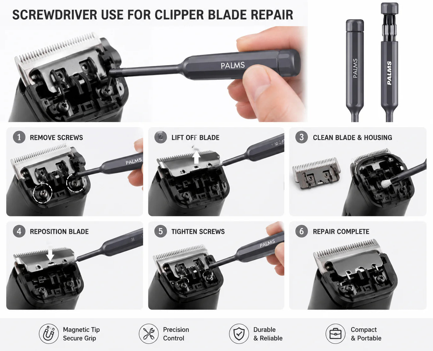 27pc Clipper Repair Screwdriver Set Magnetic Multi Bit Barber Tool