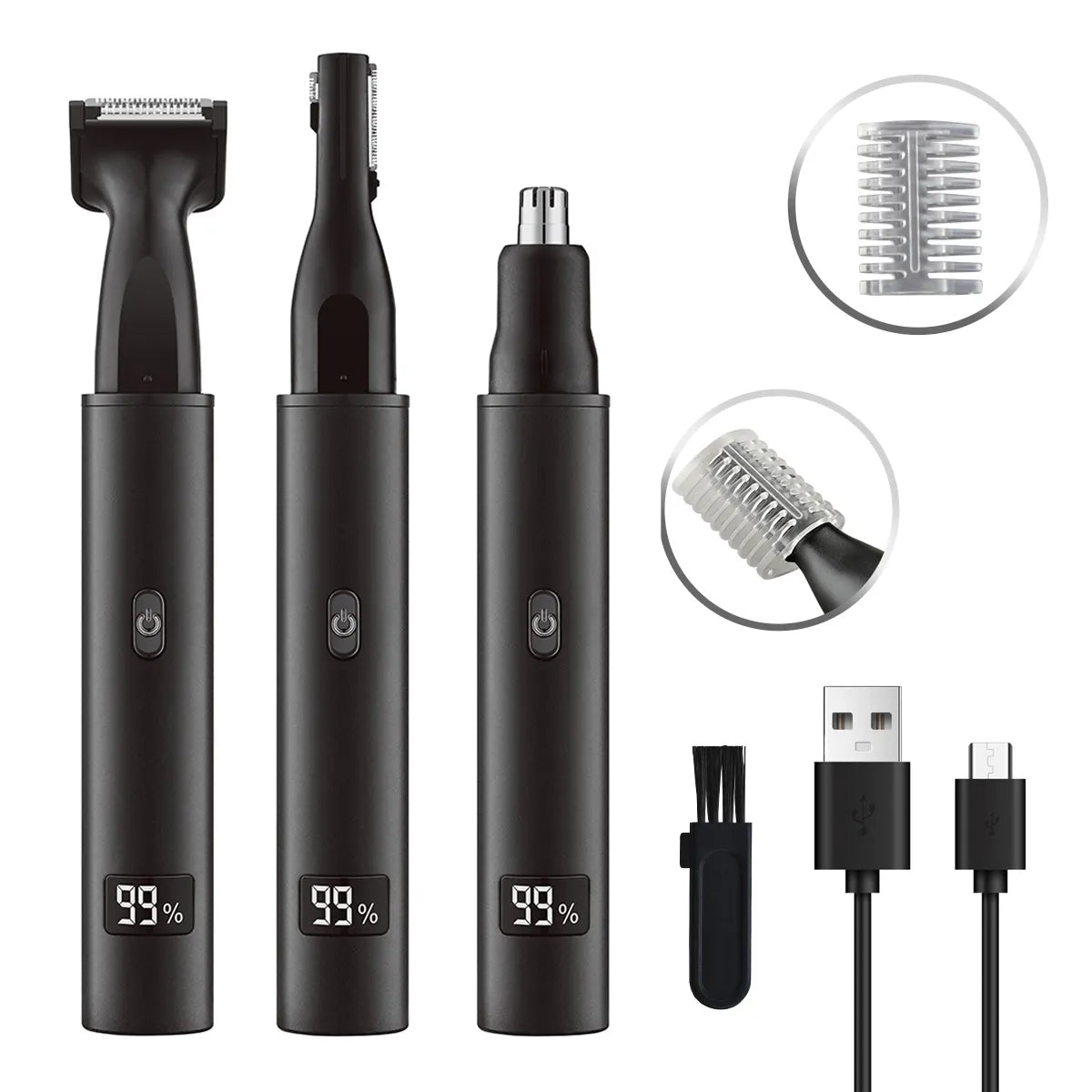 3-in-1 Electric Mini Shaver & Nose Hair Trimmer – Portable Grooming ...