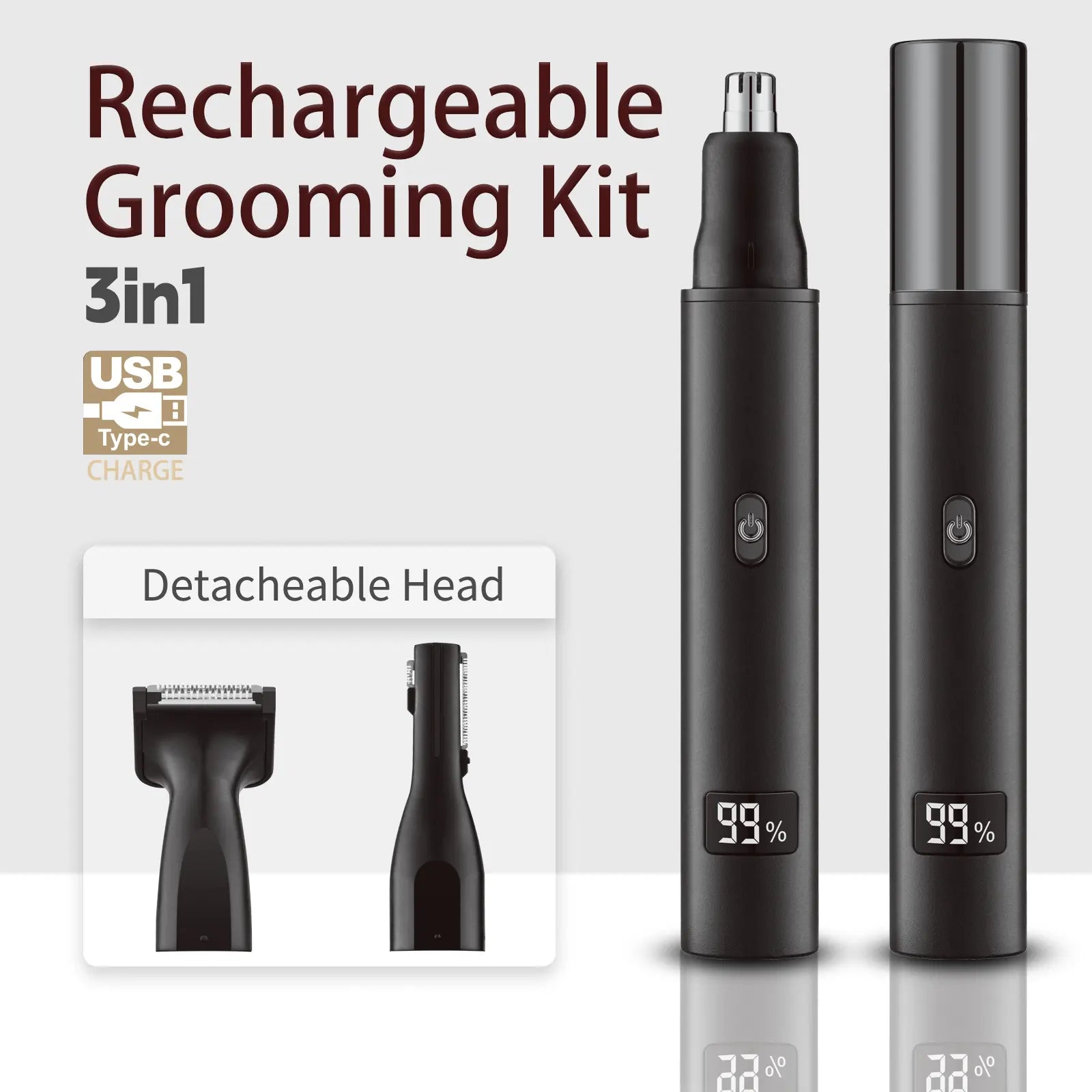 3-in-1 Electric Mini Shaver and Nose Hair Trimmer Portable Grooming Tool