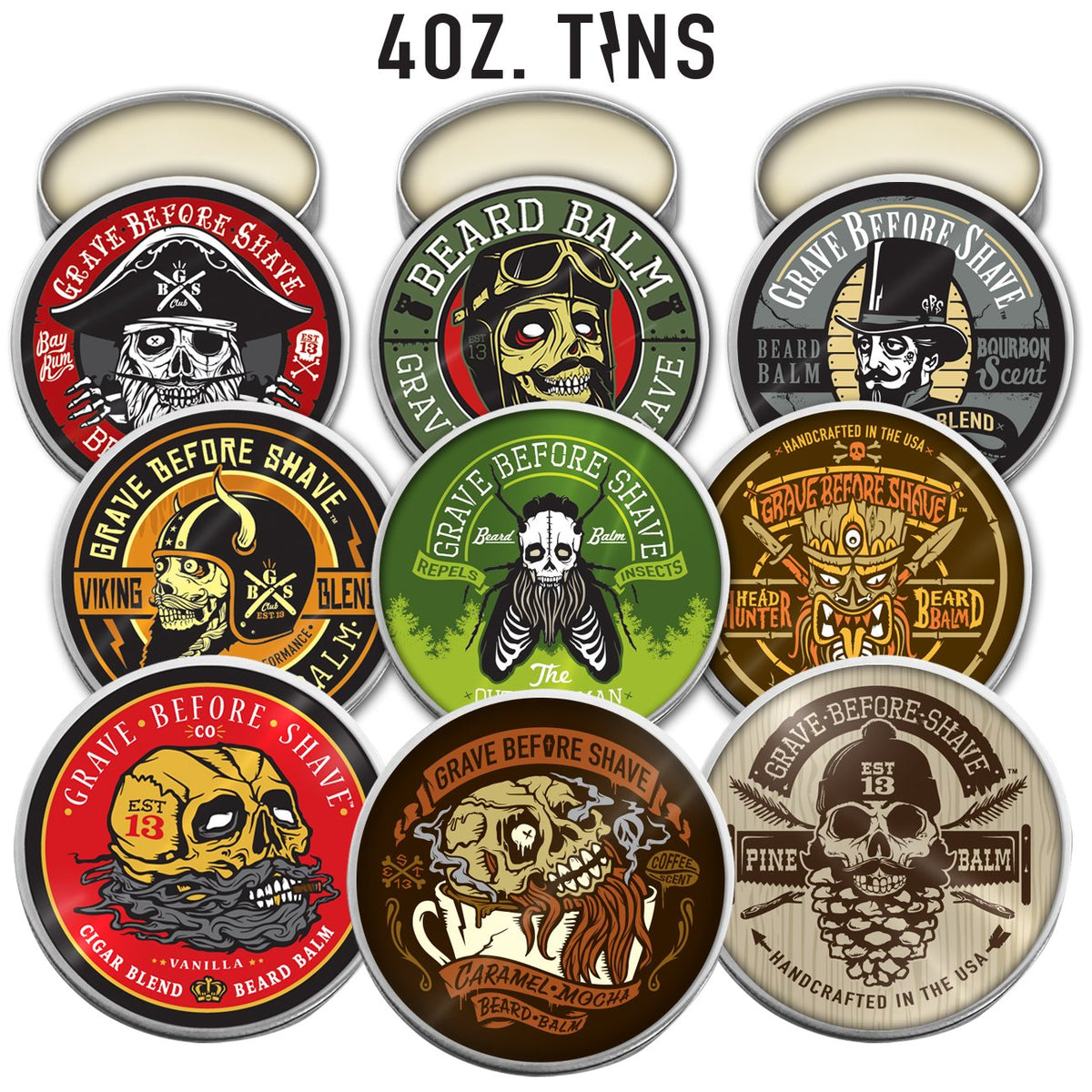 Grave Before Shave Beard Balm – 4 oz – product assortment hero image