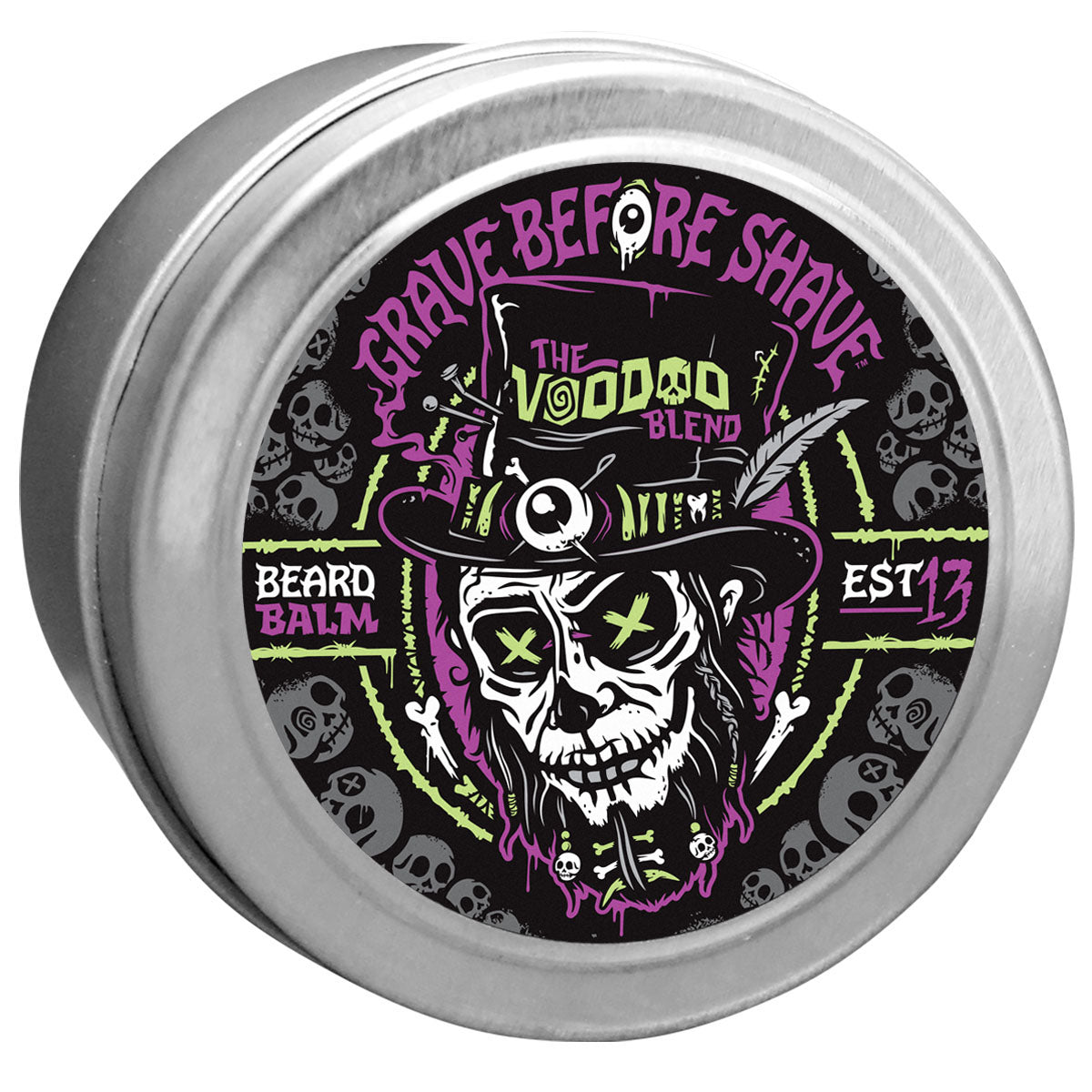 Grave Before Shave Beard Balm – 4 oz – 4OZ VOODOO BALM ANGLE product view