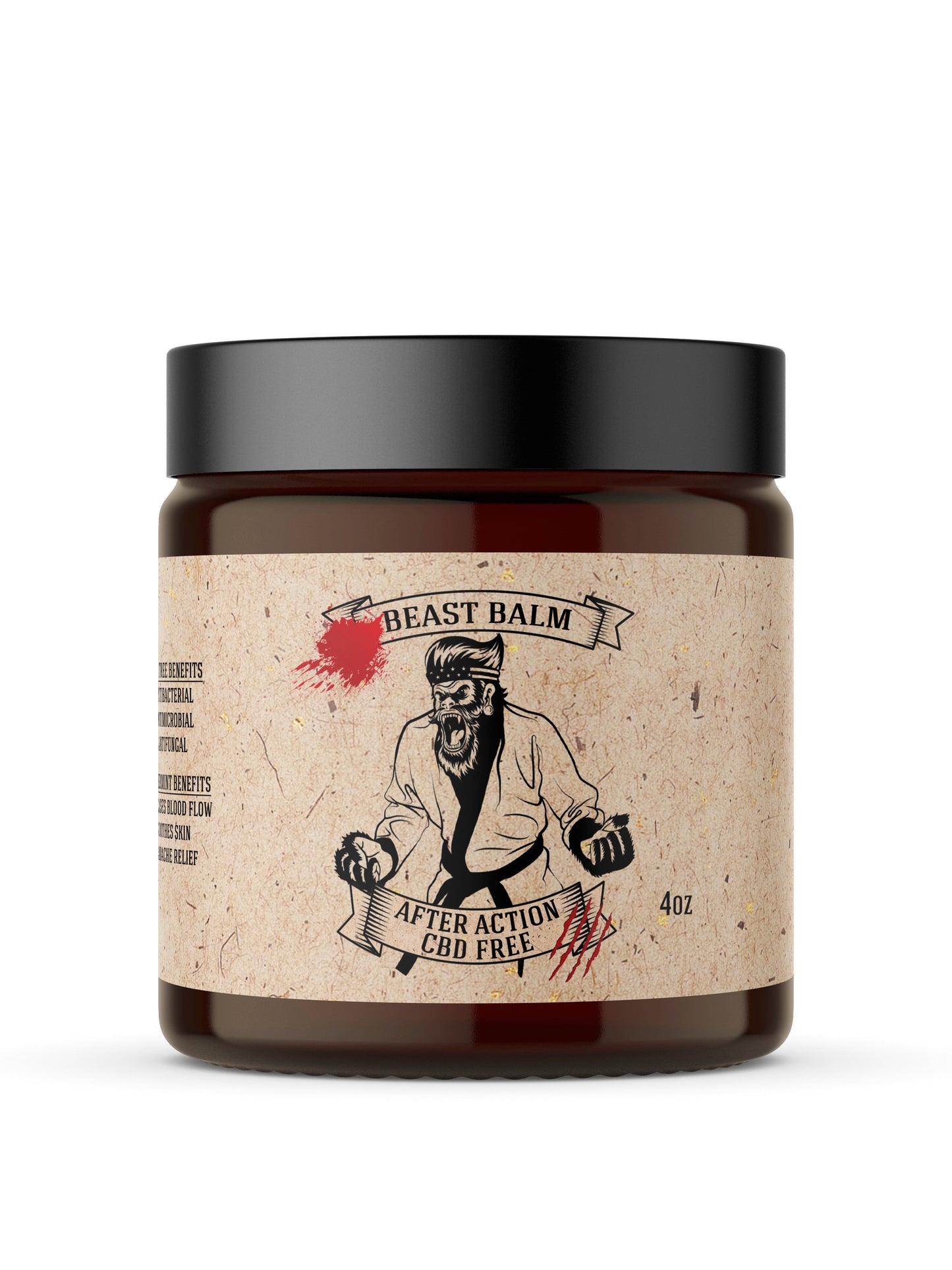 Johnny Slicks After Action Hemp-Free Beast Balm – No CBD – hemp-free balm container front view