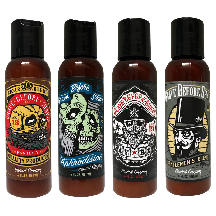 Grave Before Shave 4 oz beard cream four-scent lineup