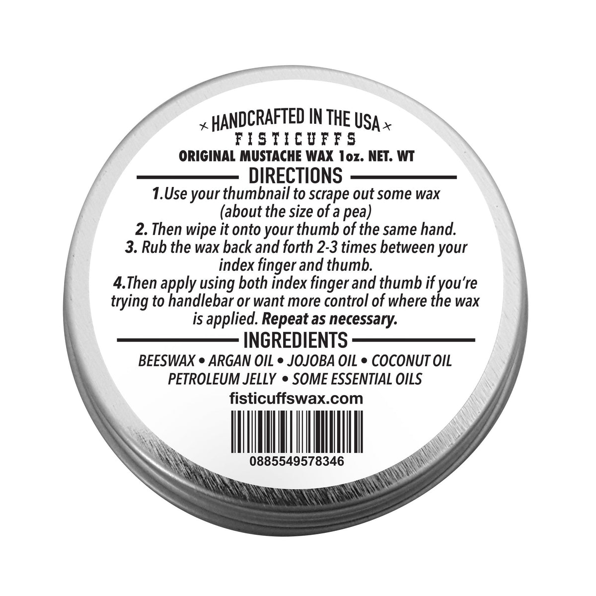 Fisticuffs Original Hold Mustache Wax – 1 oz – AMAZON2022ORIGINALROUNDWAXINGREDIENT product view
