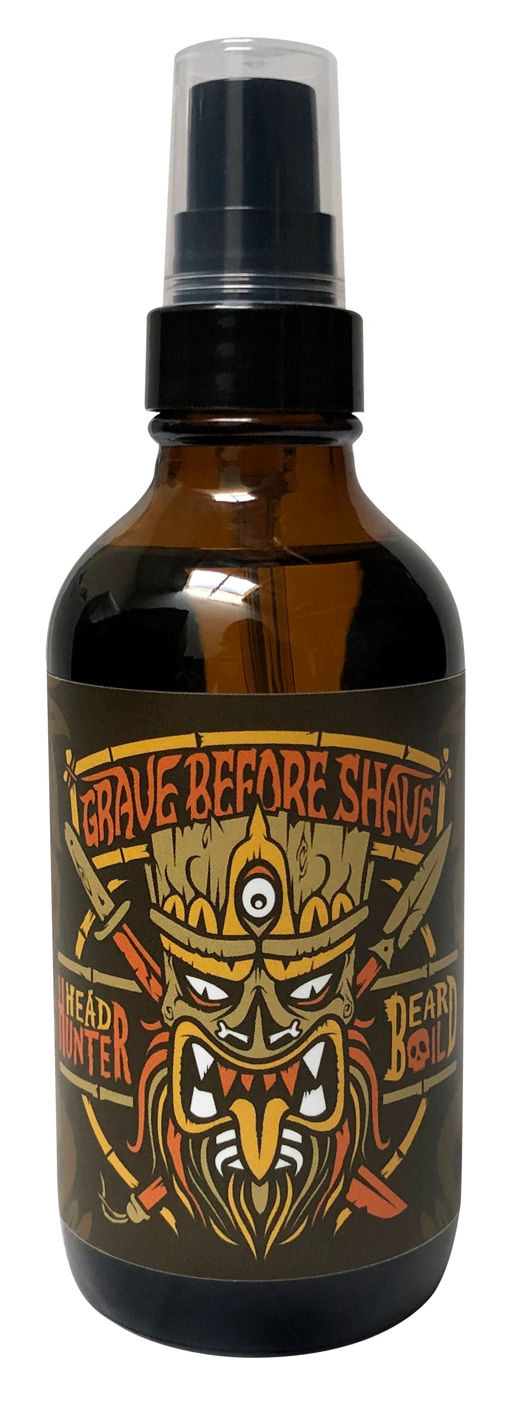 Grave Before Shave Beard Oil – 4 oz Pump – AMAZONHEADHUNTER4OZOILFRONT product view