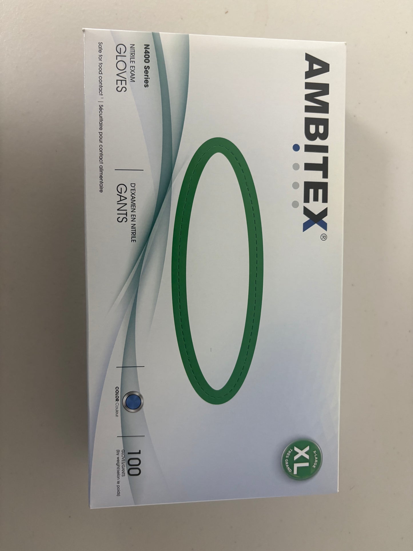 AMBITEX N400 Nitrile Exam Gloves XL Blue – Powder-Free, 100ct