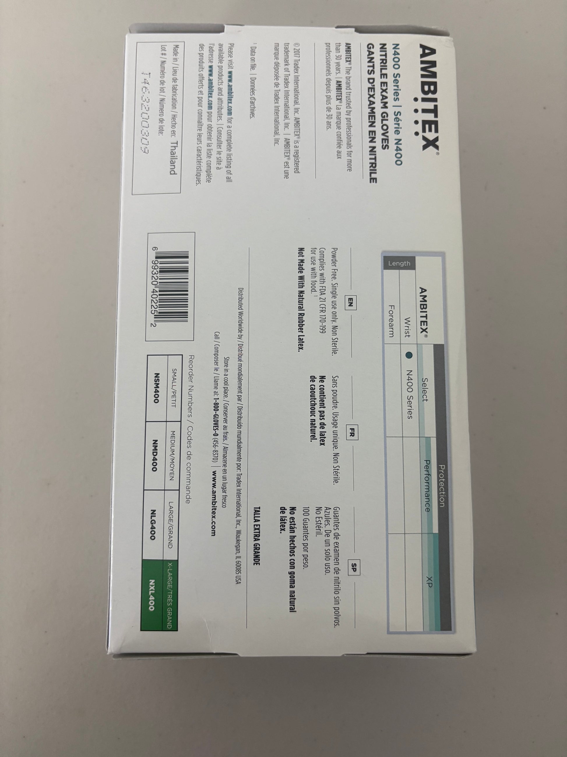 AMBITEX N400 Nitrile Exam Gloves XL Blue – Powder-Free, 100ct