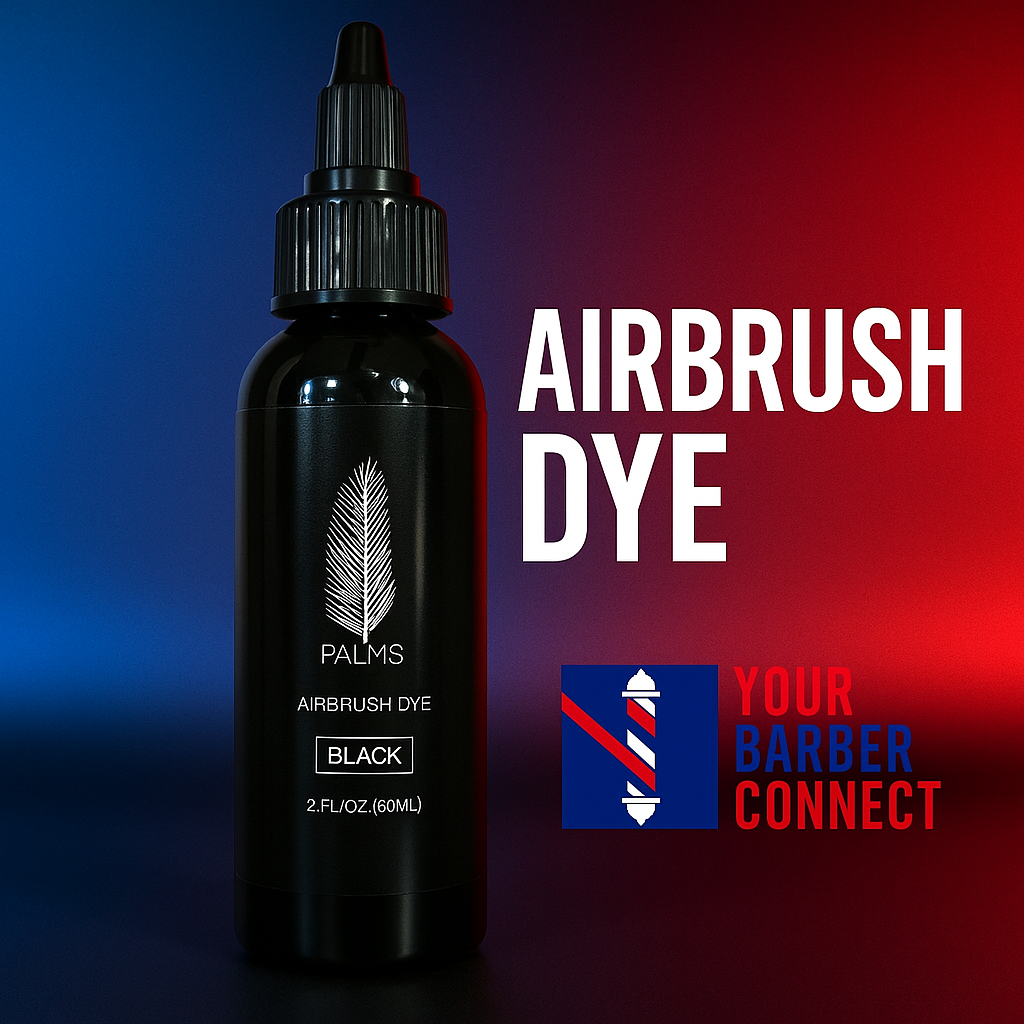 All-natural black airbrush dye 2oz waterproof skin-safe barber enhancement