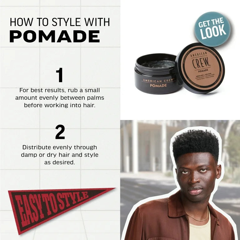 American Crew Hair Pomade medium hold high shine styling